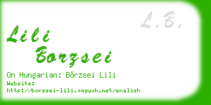 lili borzsei business card